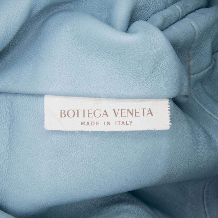 Pre Owned Bottega Veneta Blue Nappa Intrecciato The Mini Pouch Crossbody