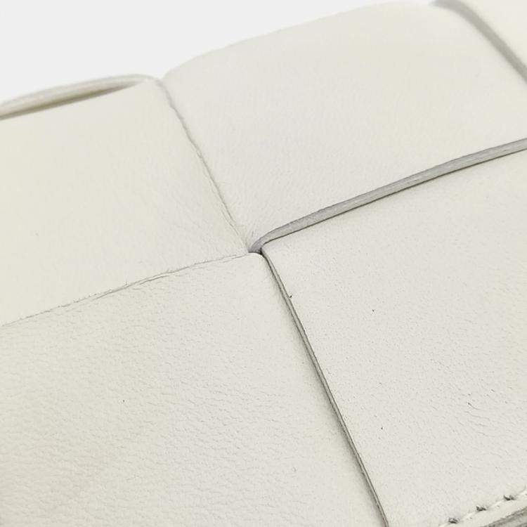 Pre Owned Bottega Veneta White Leather Candy Cassette Bag