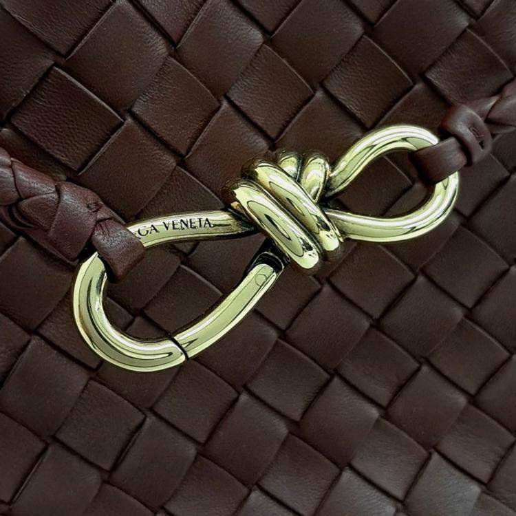 Pre Owned Bottega Veneta Brown Leather Andiamo Small