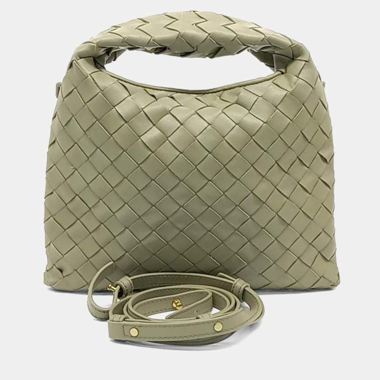 Pre Owned Bottega Veneta Beige Leather Mini Hop