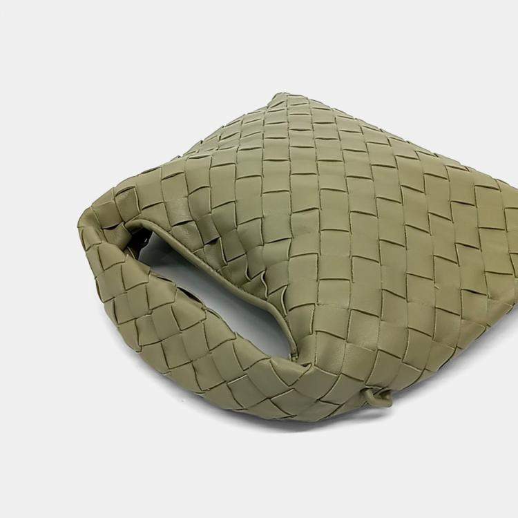 Pre Owned Bottega Veneta Beige Leather Mini Hop
