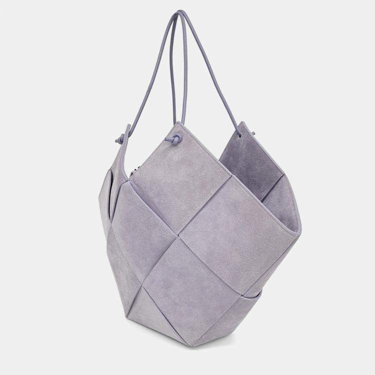 Pre Owned Bottega Veneta Purple Suede suede shoulder bag