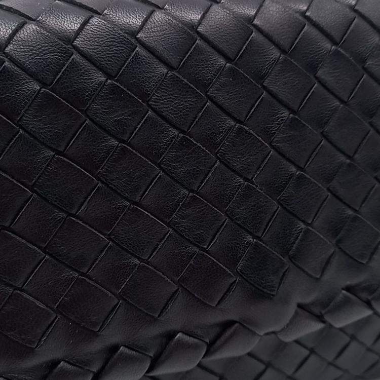 Pre Owned Bottega Veneta Black Leather Mesh Olympia Bag