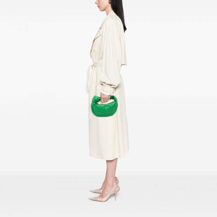 Pre Owned Bottega Veneta Green Mini Nappa Intrecciato Jodie