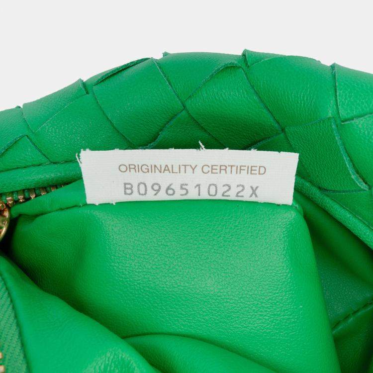 Pre Owned Bottega Veneta Green Mini Nappa Intrecciato Jodie