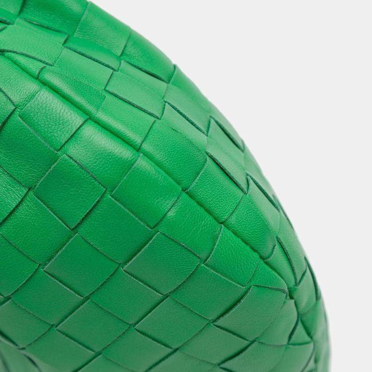 Pre Owned Bottega Veneta Green Mini Nappa Intrecciato Jodie