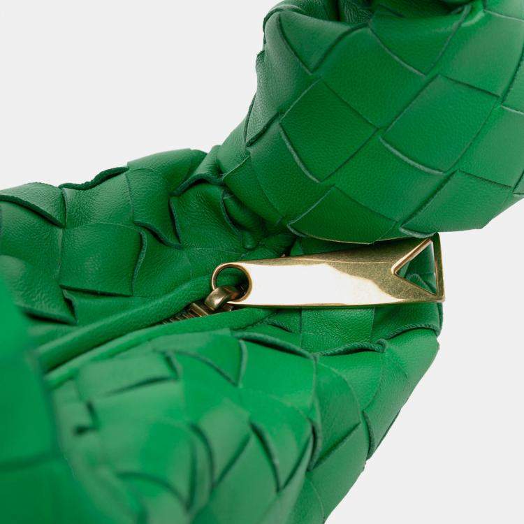 Pre Owned Bottega Veneta Green Mini Nappa Intrecciato Jodie