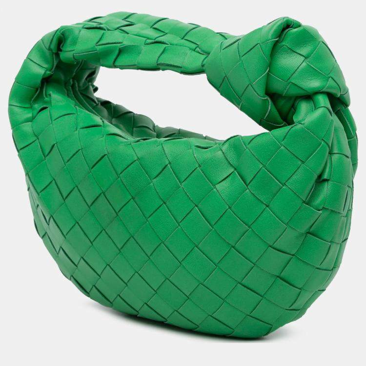 Pre Owned Bottega Veneta Green Mini Nappa Intrecciato Jodie