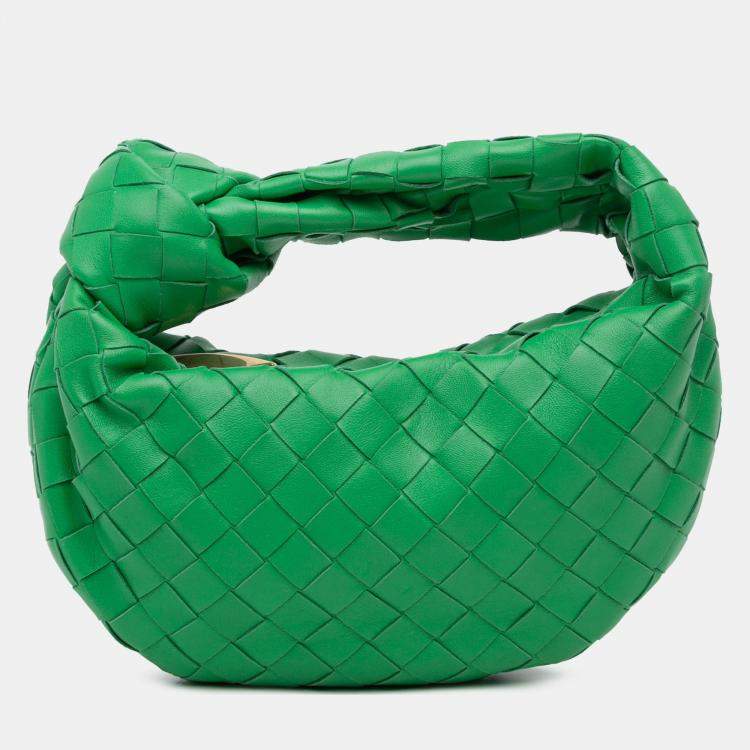 Pre Owned Bottega Veneta Green Mini Nappa Intrecciato Jodie