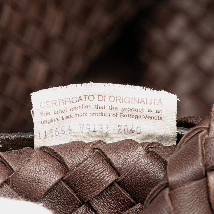 Pre Owned Bottega Veneta Brown Medium Lambskin Intreccio Cabat Tote