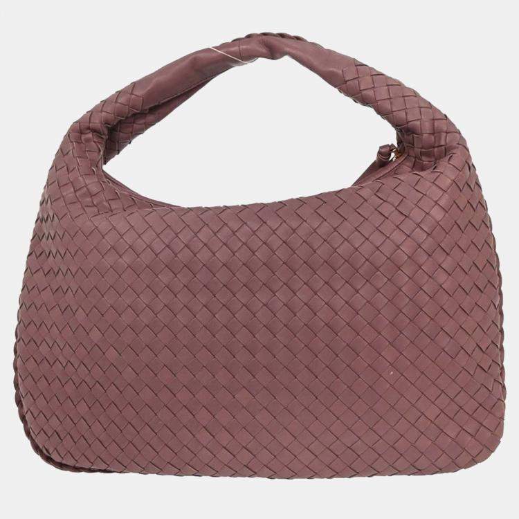 Pre Owned Bottega Veneta Purple Intrecciato Hobo Handbag