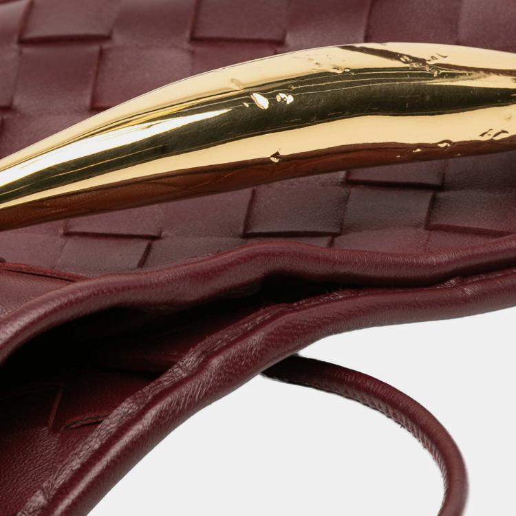 Pre Owned Bottega Veneta Red Baby Lambskin Intrecciato Sardine