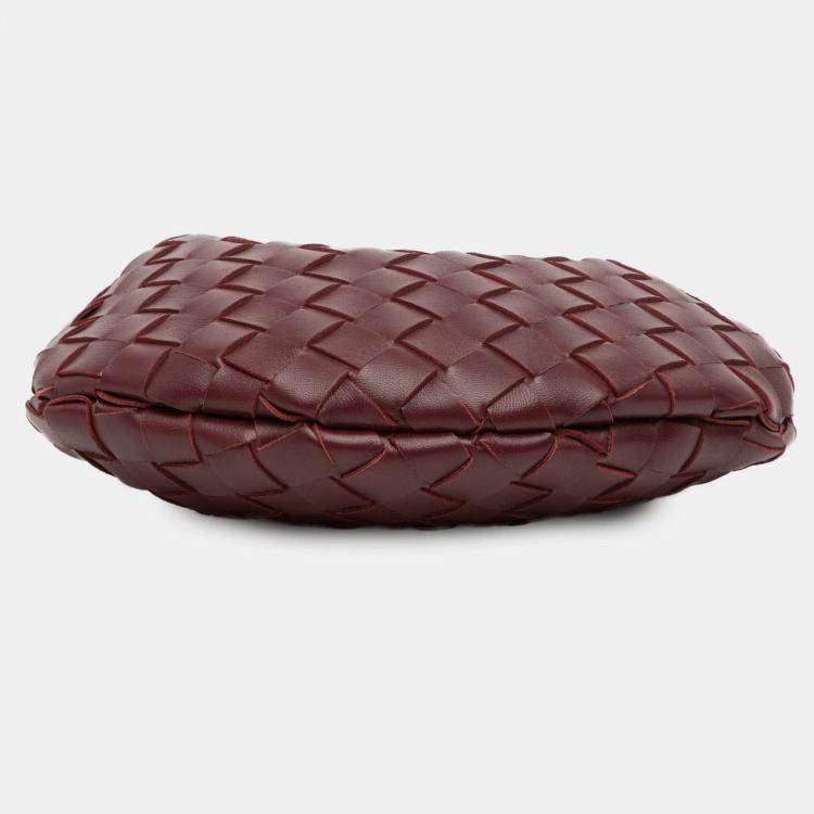 Pre Owned Bottega Veneta Red Baby Lambskin Intrecciato Sardine