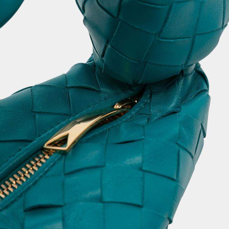 Pre Owned Bottega Veneta Blue Mini Nappa Intrecciato Jodie