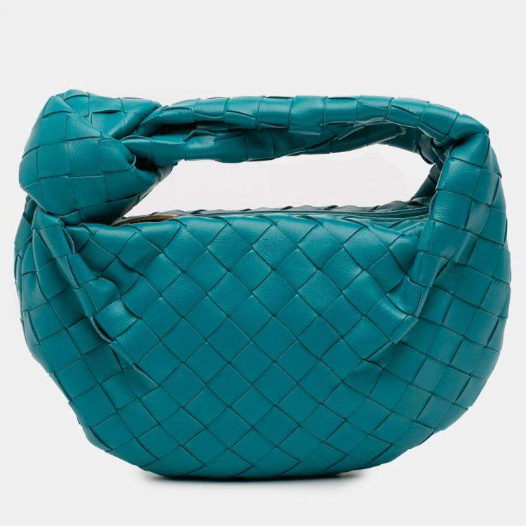 Pre Owned Bottega Veneta Blue Mini Nappa Intrecciato Jodie