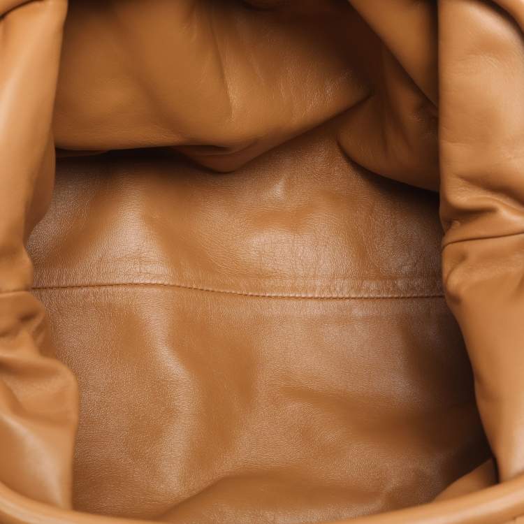 Pre Owned Bottega Veneta Brown Intrecciato Leather Large Pouch Clutch