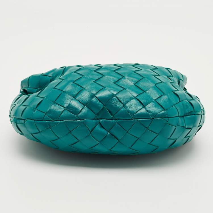 Pre Owned Bottega Veneta Green Intrecciato Leather Mini Jodie Hobo