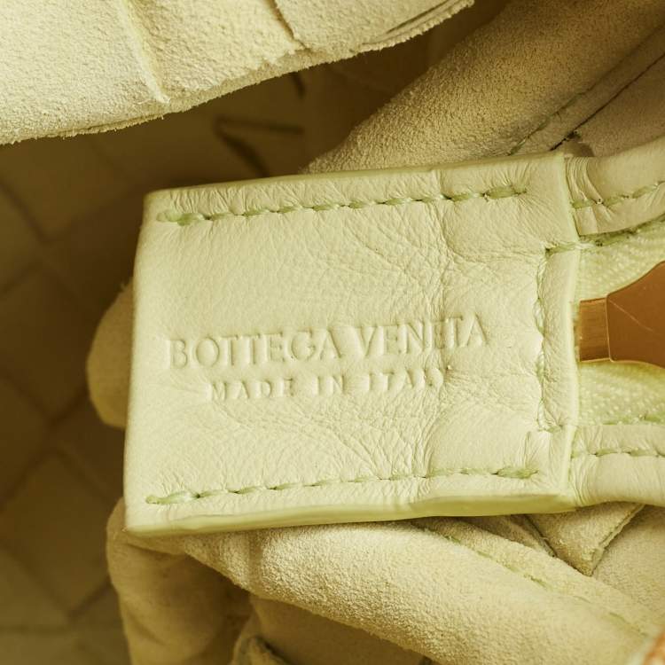 Pre Owned Bottega Veneta Light Green Intrecciato Leather Small Loop Camera Bag