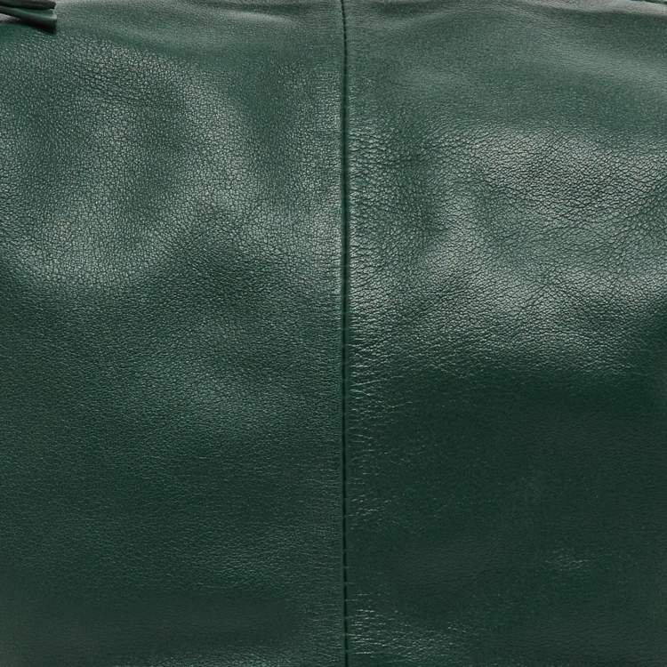 Pre Owned Bottega Veneta Dark Green Leather Double Knot Bag