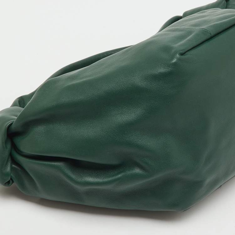 Pre Owned Bottega Veneta Dark Green Leather Double Knot Bag