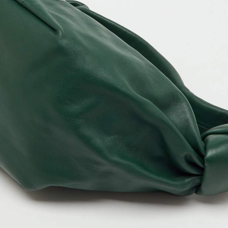 Pre Owned Bottega Veneta Dark Green Leather Double Knot Bag