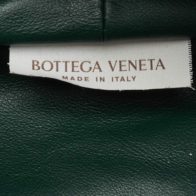 Pre Owned Bottega Veneta Dark Green Leather Double Knot Bag