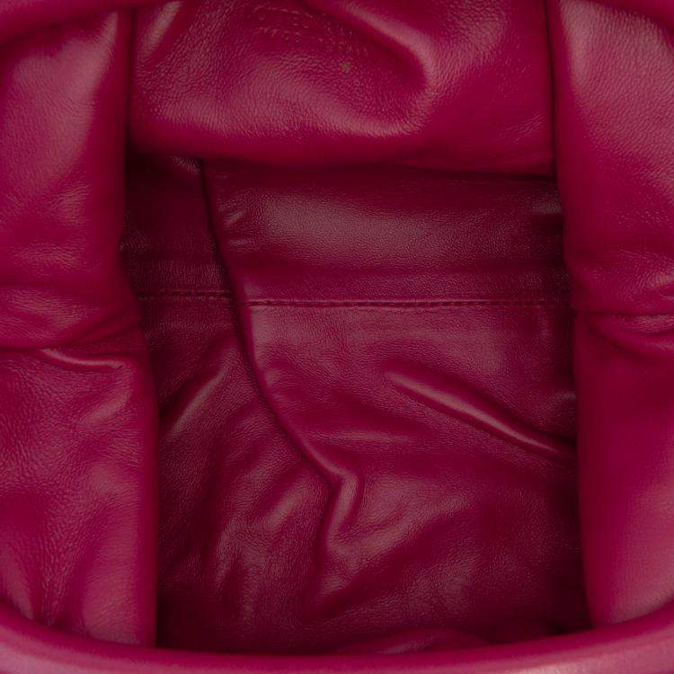 Pre Owned Bottega Veneta Pink Nappa Intrecciato The Mini Pouch Crossbody