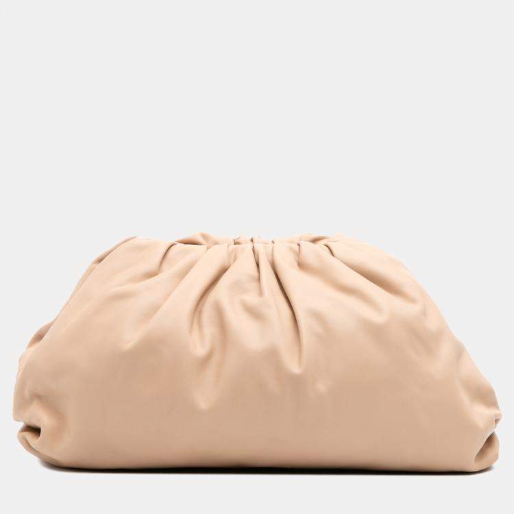 Pre Owned Bottega Veneta Brown Lambskin The Pouch