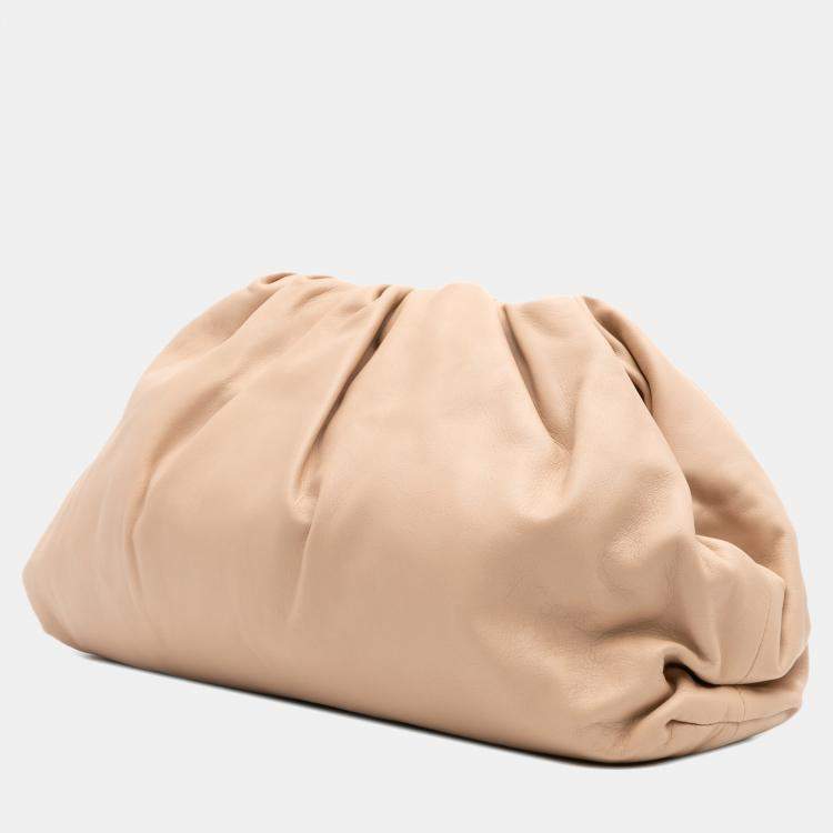 Pre Owned Bottega Veneta Brown Lambskin The Pouch