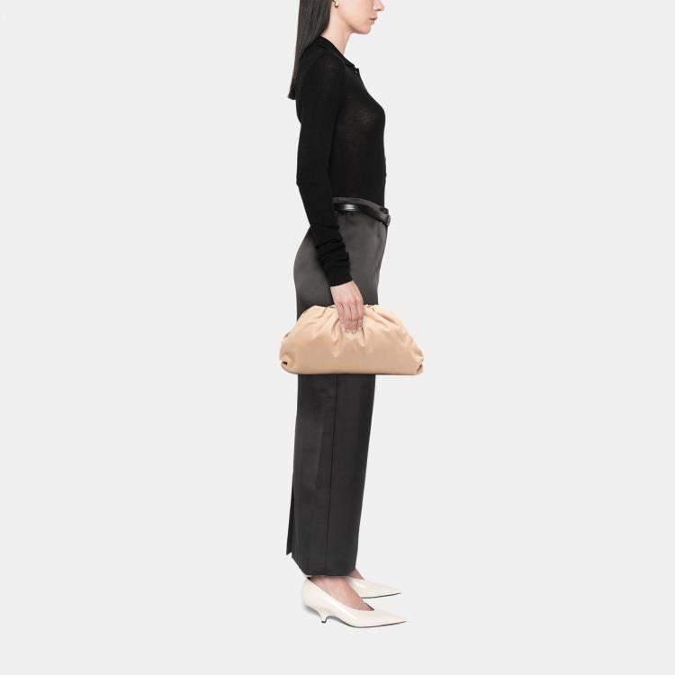 Pre Owned Bottega Veneta Brown Lambskin The Pouch