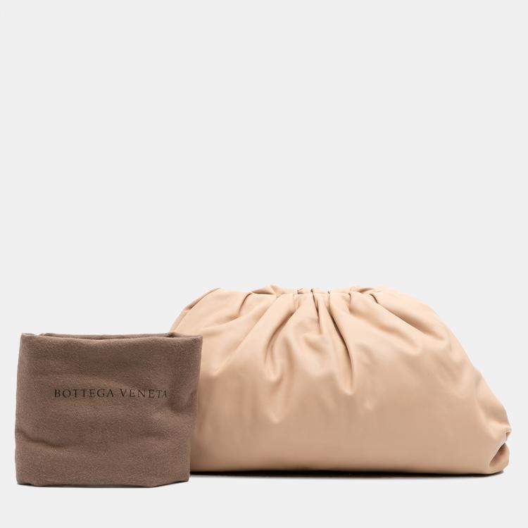 Pre Owned Bottega Veneta Brown Lambskin The Pouch