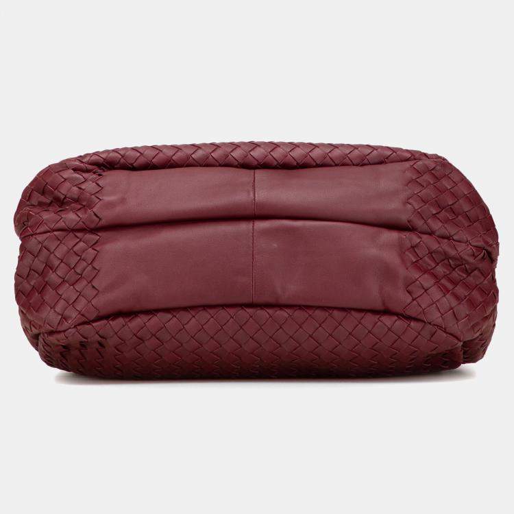 Pre Owned Bottega Veneta Red Small Nappa Intrecciato Campana Hobo