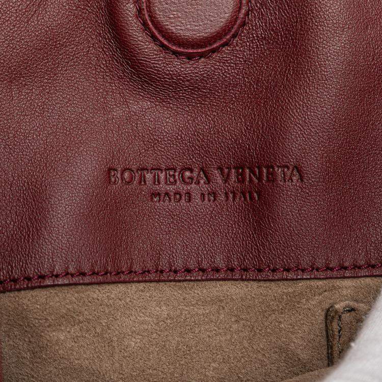 Pre Owned Bottega Veneta Red Small Nappa Intrecciato Campana Hobo