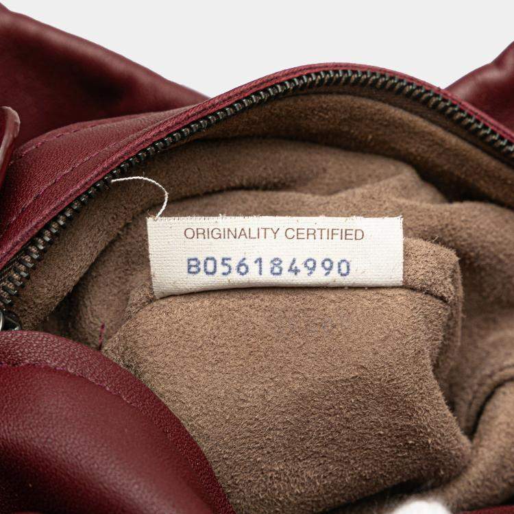 Pre Owned Bottega Veneta Red Small Nappa Intrecciato Campana Hobo