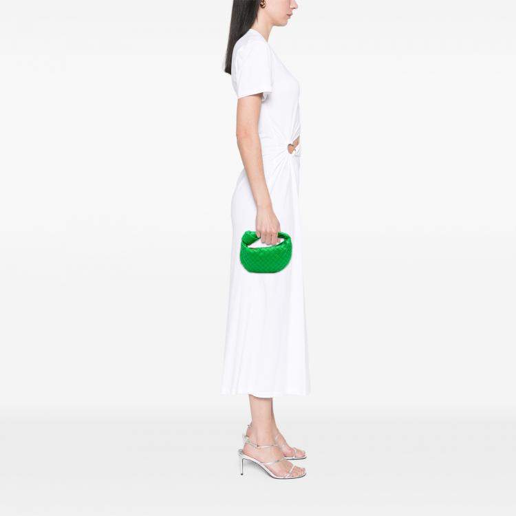 Pre Owned Bottega Veneta Green Mini Nappa Intrecciato Jodie