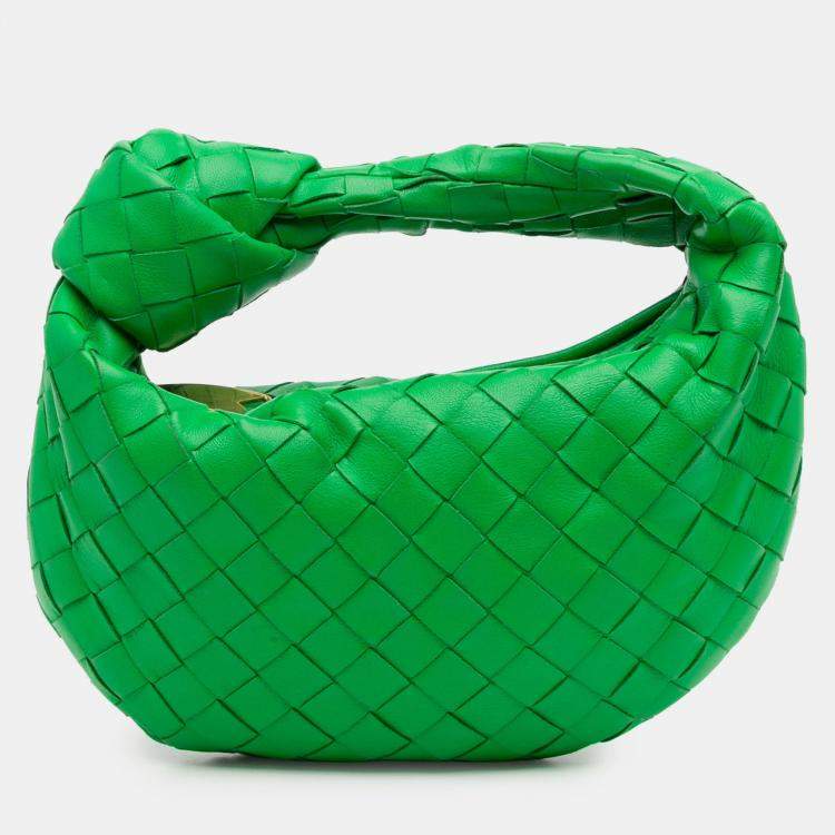 Pre Owned Bottega Veneta Green Mini Nappa Intrecciato Jodie