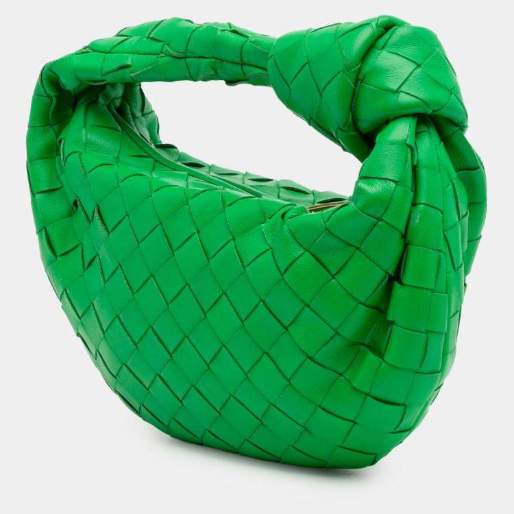 Pre Owned Bottega Veneta Green Mini Nappa Intrecciato Jodie