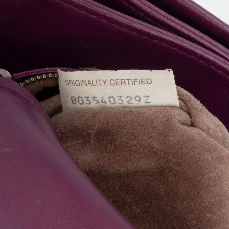 Pre Owned Bottega Veneta Purple Small Nappa Intrecciato Roma Satchel