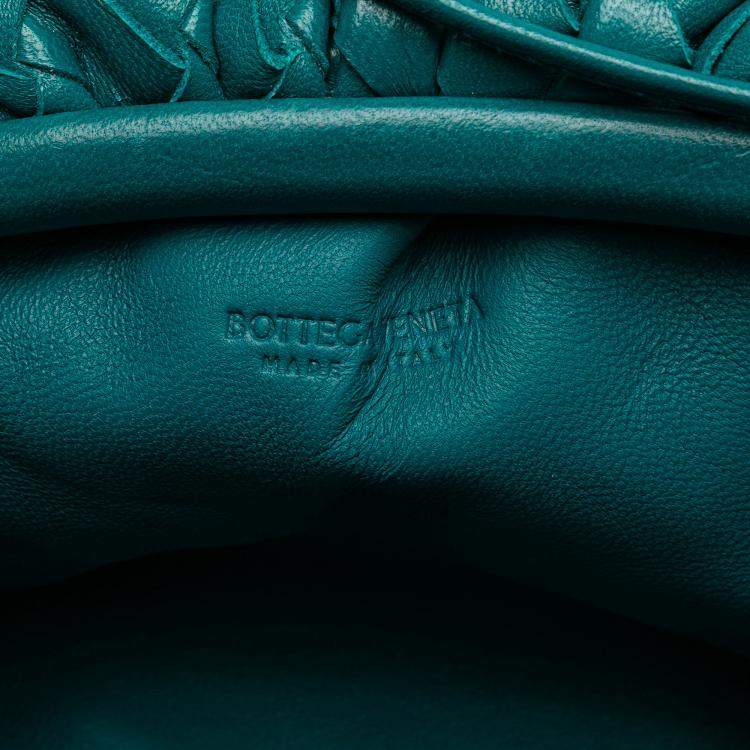 Pre Owned Bottega Veneta Blue Nappa Intrecciato The Mini Pouch