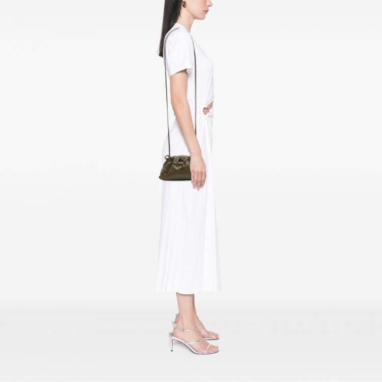 Pre Owned Bottega Veneta Brown Lambskin The Mini Pouch Crossbody