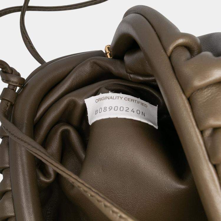 Pre Owned Bottega Veneta Brown Lambskin The Mini Pouch Crossbody