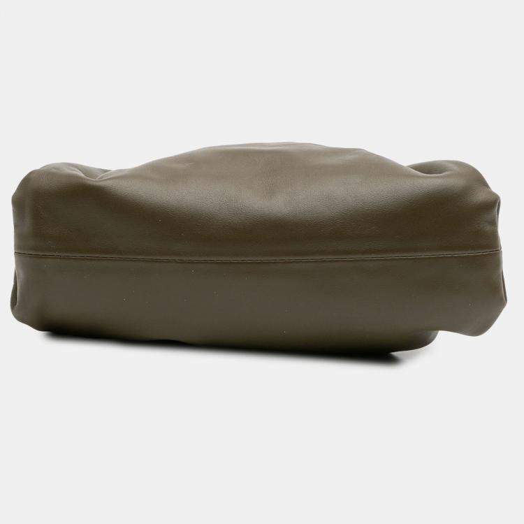Pre Owned Bottega Veneta Brown Lambskin The Mini Pouch Crossbody