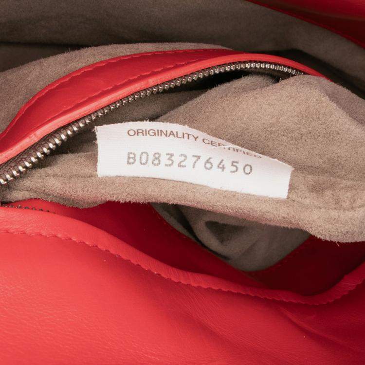 Pre Owned Bottega Veneta Red Small Nappa Intrecciato Roma Satchel