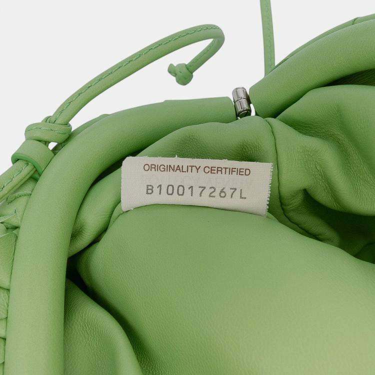 Pre Owned Bottega Veneta Green Nappa Intrecciato The Mini Pouch Crossbody