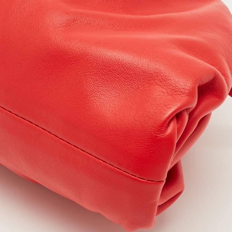 Pre Owned Bottega Veneta Red Leather Mini The Pouch Bag