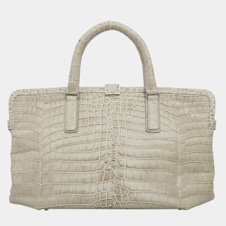Pre Owned Bottega Veneta Crocodile Top Handle Handbag