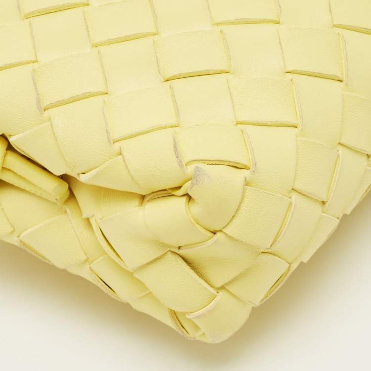 Pre Owned Bottega Veneta Yellow Intrecciato Leather Small Loop Camera Bag