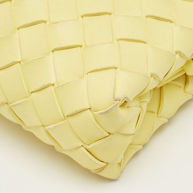 Pre Owned Bottega Veneta Yellow Intrecciato Leather Small Loop Camera Bag