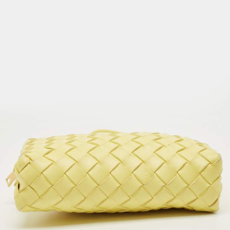 Pre Owned Bottega Veneta Yellow Intrecciato Leather Small Loop Camera Bag