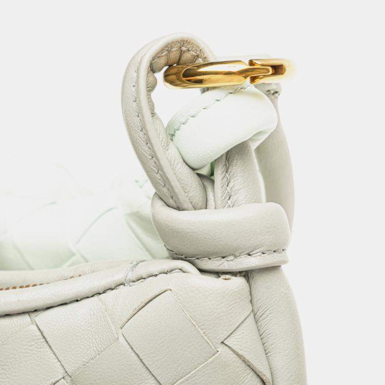 مملوكة مسبقًا Bottega Veneta Grey Small Bicolor Lambskin Intrecciato Gemelli Bag